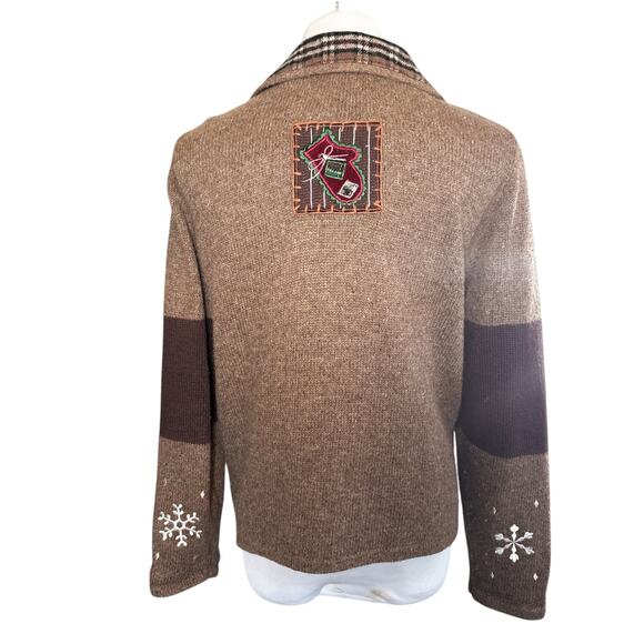 Vintage Designers Originals Studio Fa La La Full Zip Christmas Sweater Jacket PM - Picture 2 of 12